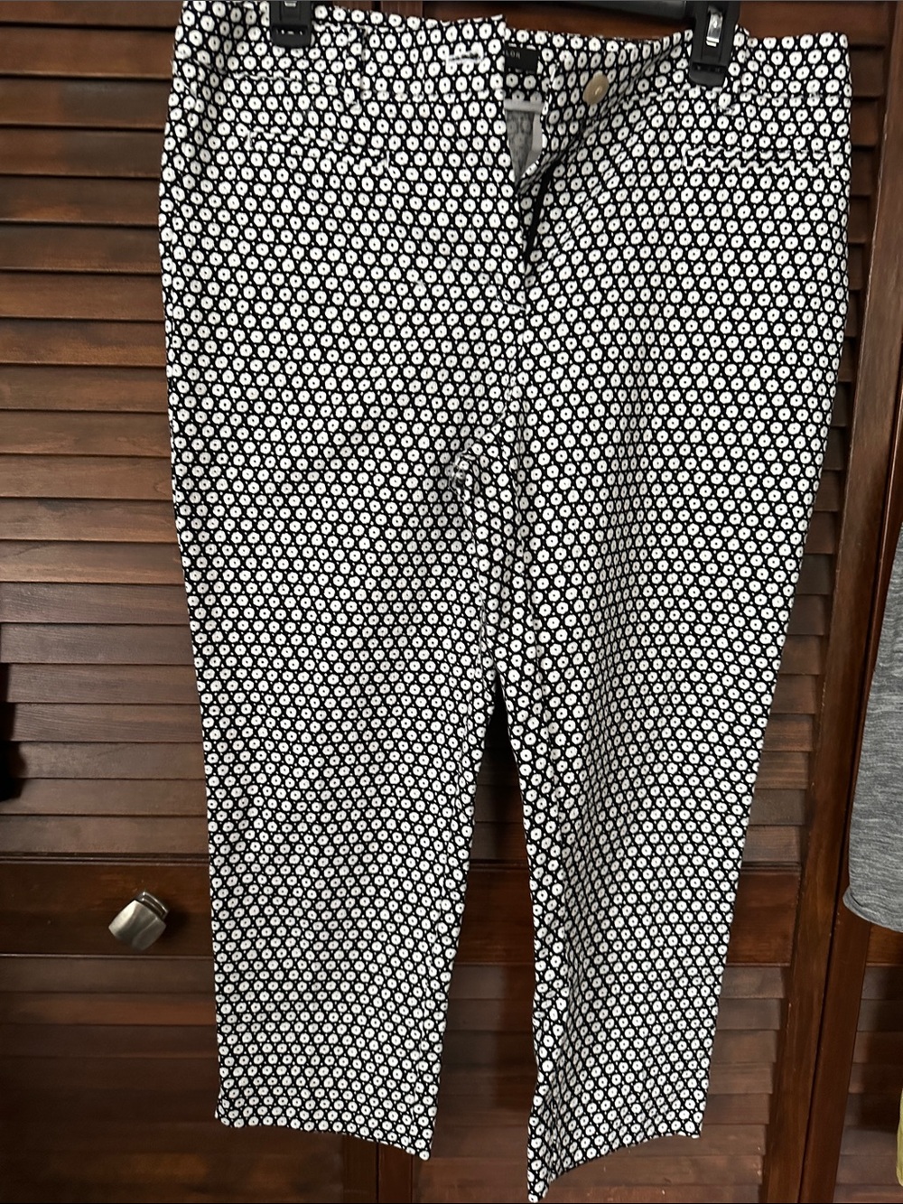 Ann Taylor Petite Black and White Dot-Pattern Pants
